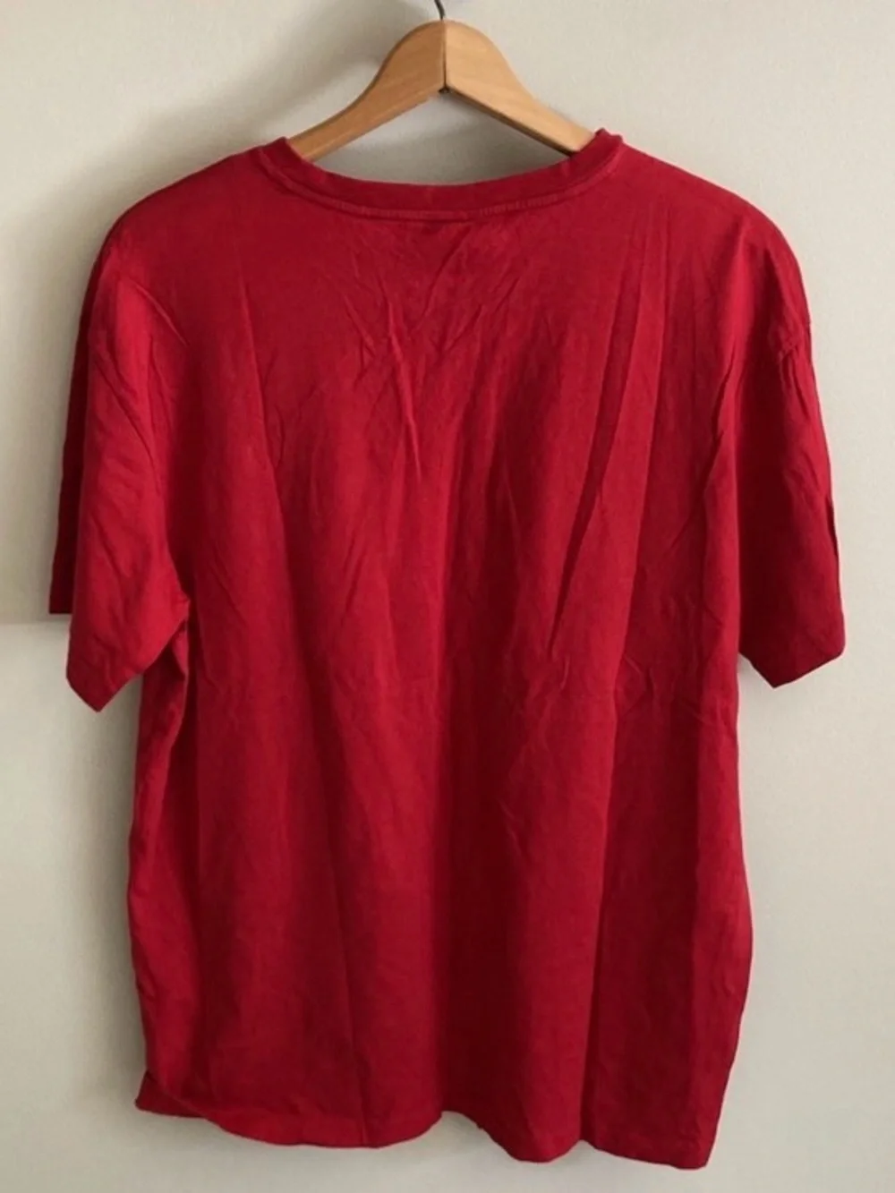 Polo by Ralph Lauren Red V‑Neck Short Sleeve Tee Navy Pony, Men’s Size Large
